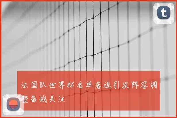 法国队世界杯名单落选引发阵容调整备战关注